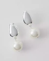 Ann Taylor Mini Pearlized Drop Earrings In Silver