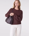 Ann Taylor Mixed Cable Sweater In Brown