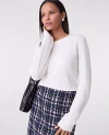 Ann Taylor Mixed Cable Sweater In White