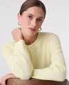 Ann Taylor Mixed Cable Sweater In Yellow