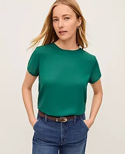 Ann Taylor Mixed Media Crew Neck Tee