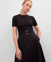 Ann Taylor Mixed Media Flare Midi Dress