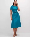 Ann Taylor Mixed Media Flare Midi Dress