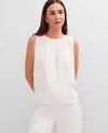 Ann Taylor Mixed Media Gathered Sleeveless Top