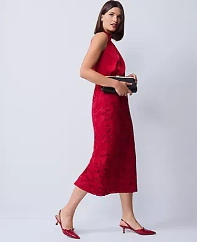 Ann Taylor Mixed Media Halter Sheath Dress