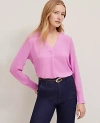 Ann Taylor Mixed Media Pleat Front Top