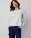 Ann Taylor Mixed Media Sweatshirt In Frosted Heather