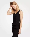 Ann Taylor Mixed Media Tank Top In Core Black