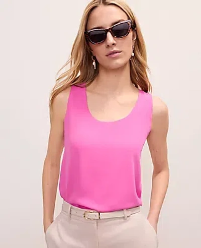 Ann Taylor Mixed Media Tank Top In Pink