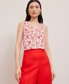 Ann Taylor Mixed Media V-neck Tank Top