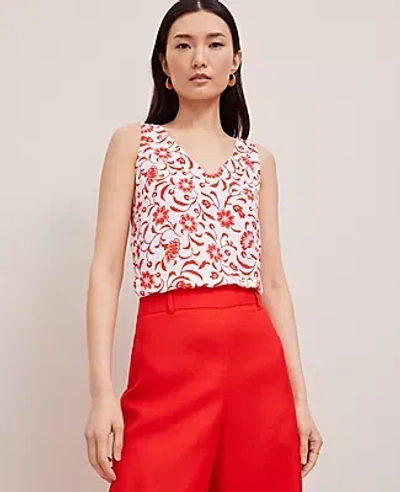Ann Taylor Mixed Media V-neck Tank Top