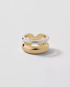 Ann Taylor Mixed Metal Double Ring In Gold
