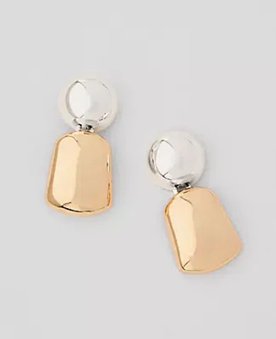 Ann Taylor Mixed Metal Drop Earrings In Gold