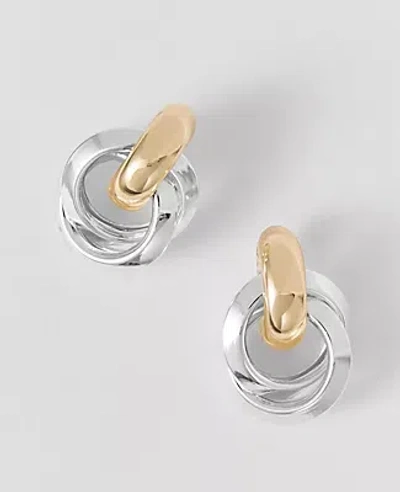 Ann Taylor Mixed Metal Drop Earrings In Silver