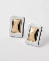 Ann Taylor Mixed Metal Rectangle Stud Earrings In Gold