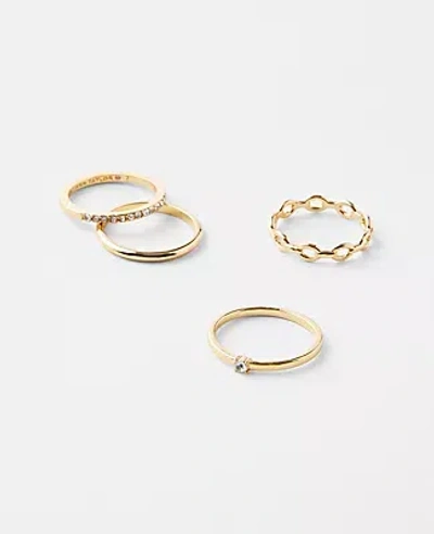 Ann Taylor Mixed Ring Set In Goldtone