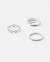 Ann Taylor Mixed Ring Set In Silvertone