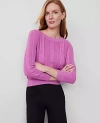 Ann Taylor Mixed Stitch Sweater In Orchid Glow