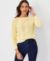Ann Taylor Mixed Stitch Sweater In Pale Chamomile