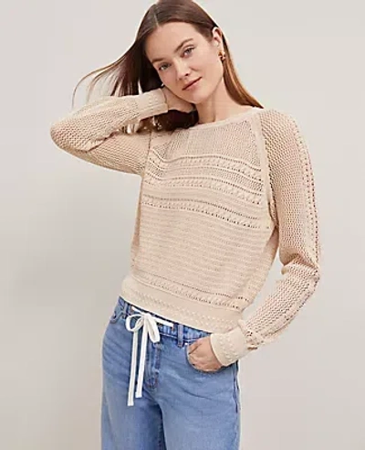 Ann Taylor Mixed Stitch Sweater In Sands Edge