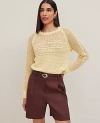 Ann Taylor Mixed Stitch Sweater In Yellow Buttercream