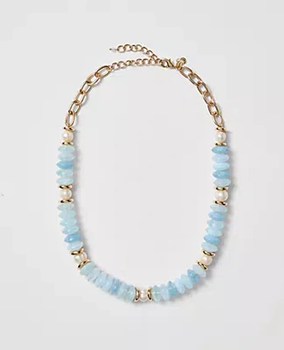 Ann Taylor Mixed Stone Necklace In Blue