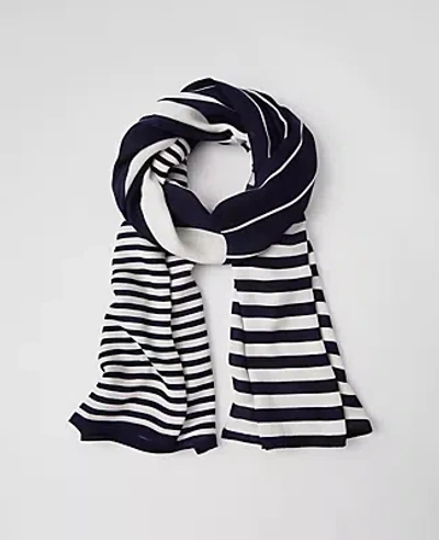 Ann Taylor Mixed Stripe Scarf In Night Sky