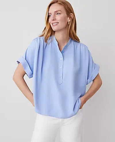 Ann Taylor Mock Neck Popover Top In Serenity