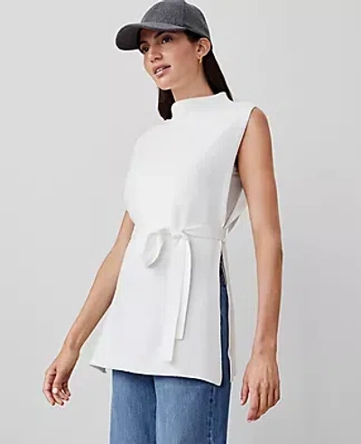 Ann Taylor Mock Neck Sweater Poncho In Winter White
