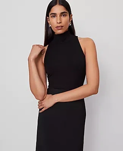Ann Taylor Mock Neck Top In Black