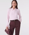 Ann Taylor Modern Lace Trim Blouse In Pink