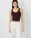 Ann Taylor Modern Seamless Tank Top In Espresso Bean