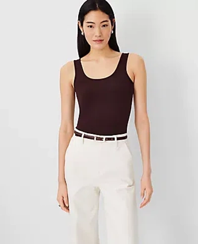 Ann Taylor Modern Seamless Tank Top In Espresso Bean