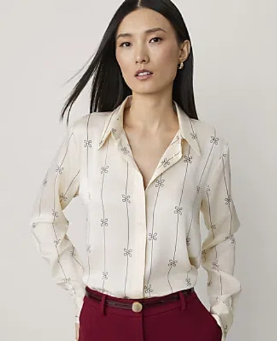 Ann Taylor Modern Shirt In Metallic