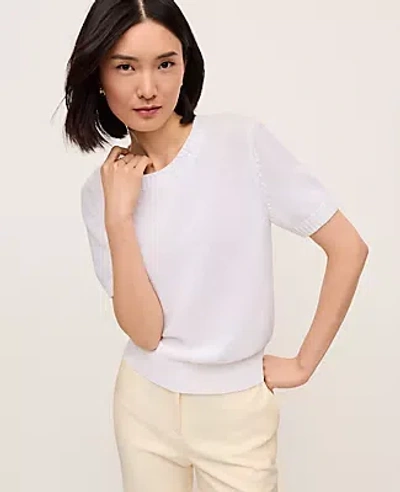 Ann Taylor Modern Sweater Tee In White
