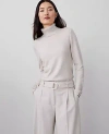 Ann Taylor Modern Turtleneck Sweater In Pale Sand Heather