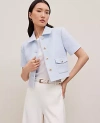 Ann Taylor Modern Tweed Jacket In Zephyr Blue