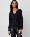 Ann Taylor Modern Wrap Blouse In Black