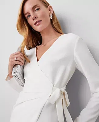 Ann Taylor Modern Wrap Blouse In Winter White
