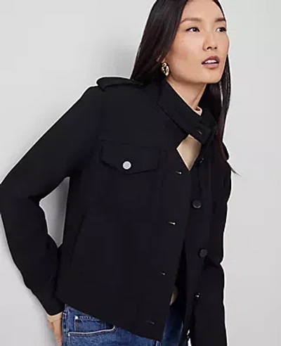 Ann Taylor Moto Bomber Jacket In Black