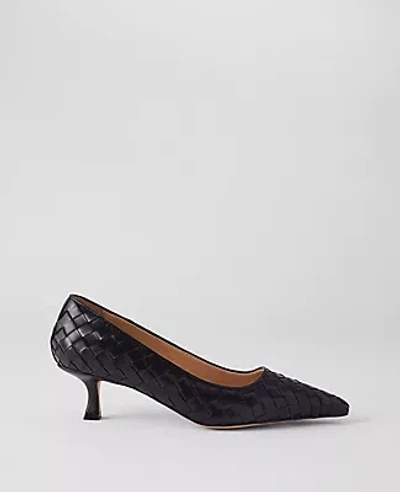Ann Taylor Nip Toe Kitten Heel Pumps In Black