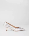 Ann Taylor Nip Toe Kitten Heel Pumps In Silver