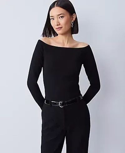 Ann Taylor Off-the-shoulder Sweater In Black