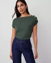 Ann Taylor Off-the-shoulder Sweater In Dried Cilantro