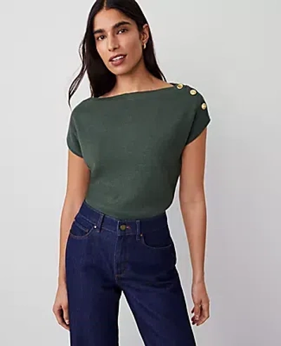 Ann Taylor Off-the-shoulder Sweater In Dried Cilantro