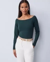 Ann Taylor Off-the-shoulder Sweater In Green