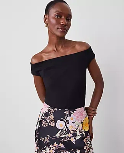 Ann Taylor Off-the-shoulder Top In Black