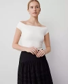 Ann Taylor Off-the-shoulder Top In Winter White