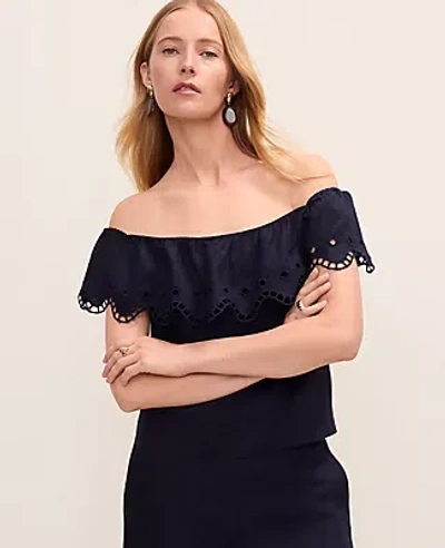 Ann Taylor Off-the-shoulder Top In Black