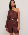 Ann Taylor Petite One Shoulder Flare Midi Dress